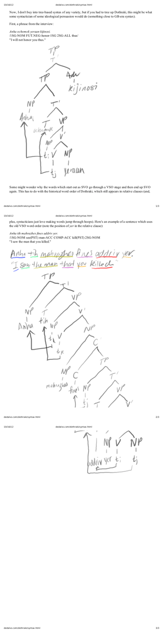 Illustration for article titled The Sentence Structure Of Dothraki, Diagrammed